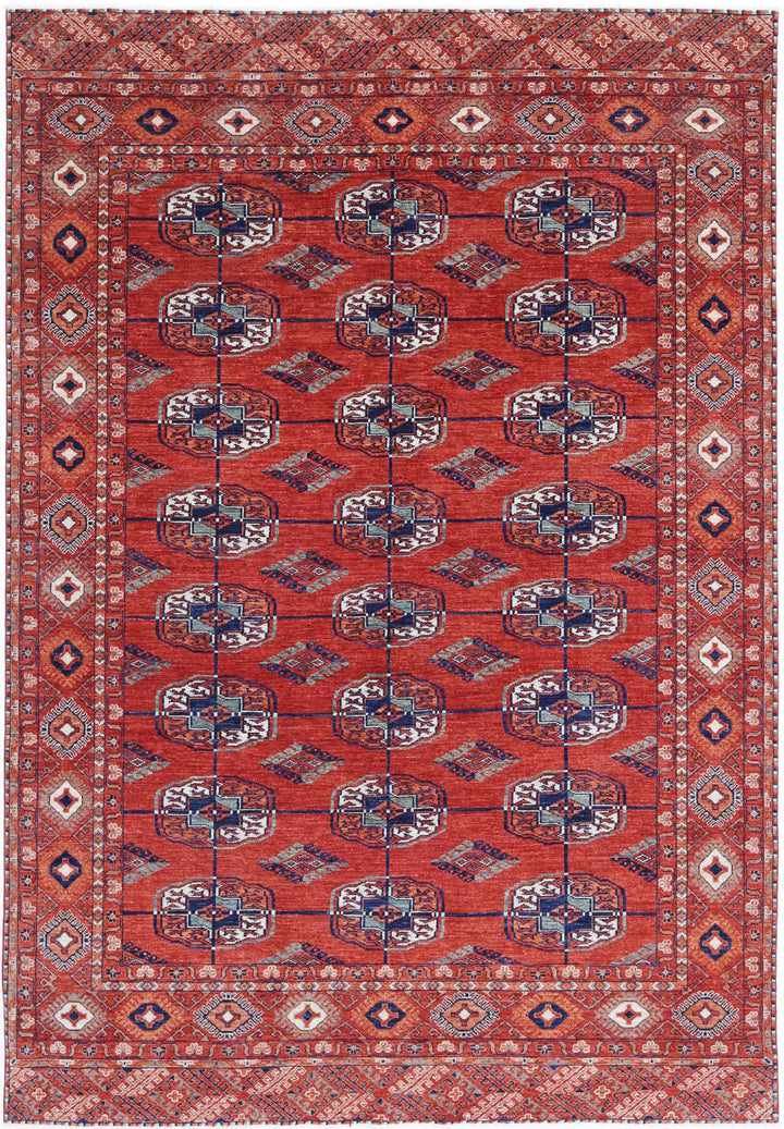 Hand Knotted Nomadic Caucasian Humna Wool Rug 6' 7" x 9' 7" - No. AT15477