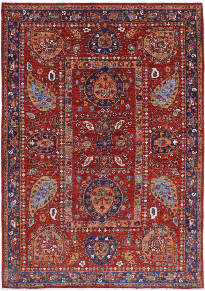 Hand Knotted Nomadic Caucasian Humna Wool Rug 5' 6" x 7' 11" - No. AT62151