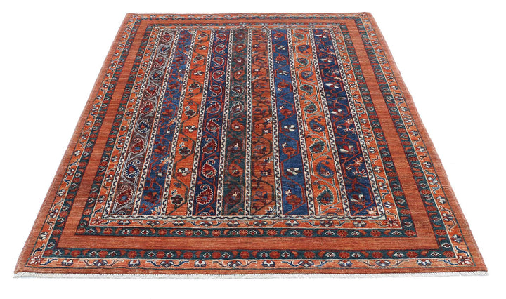 Hand Knotted Nomadic Caucasian Humna Wool Rug 5' 0" x 6' 10" - No. AT99779