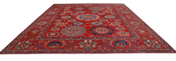 Hand Knotted Nomadic Caucasian Humna Wool Rug 13' 3" x 16' 7" - No. AT42176