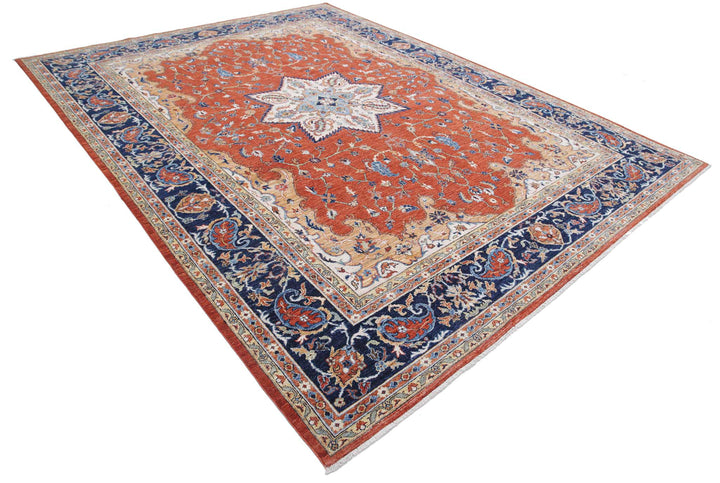 Hand Knotted Nomadic Caucasian Humna Wool Rug 8' 11" x 11' 8" - No. AT91777