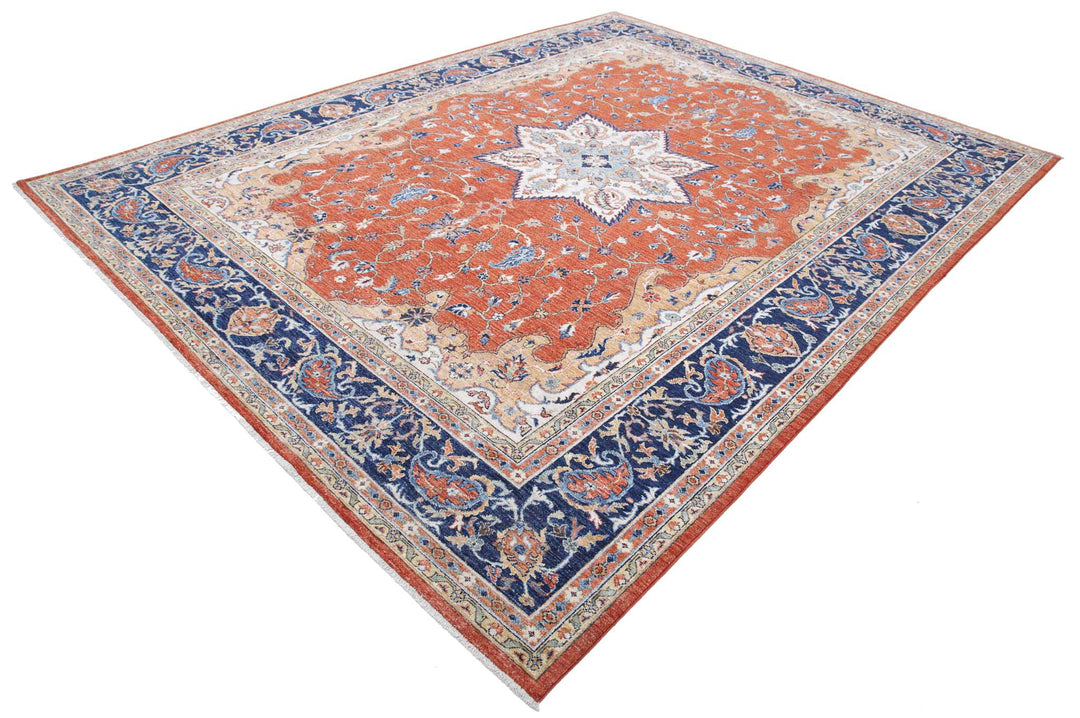 Hand Knotted Nomadic Caucasian Humna Wool Rug 8' 11" x 11' 8" - No. AT91777