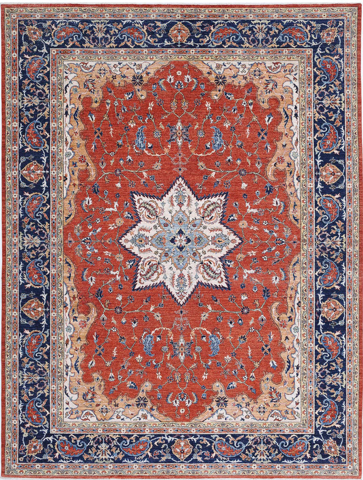 Hand Knotted Nomadic Caucasian Humna Wool Rug 8' 11" x 11' 8" - No. AT91777