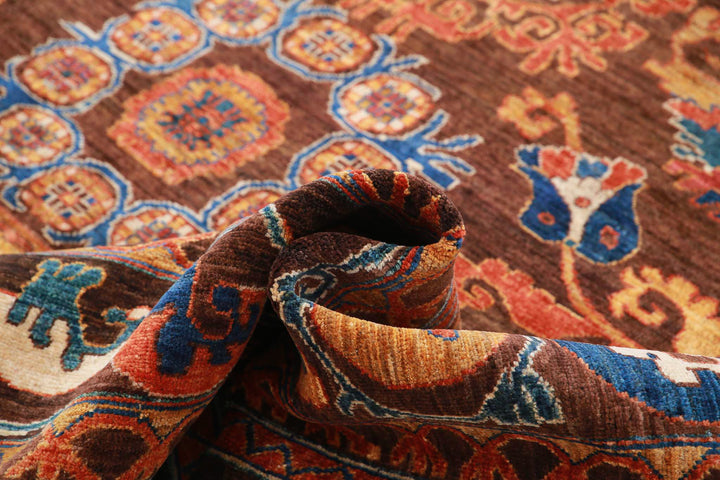 Hand Knotted Nomadic Caucasian Humna Wool Rug 8' 4" x 9' 9" - No. AT93126