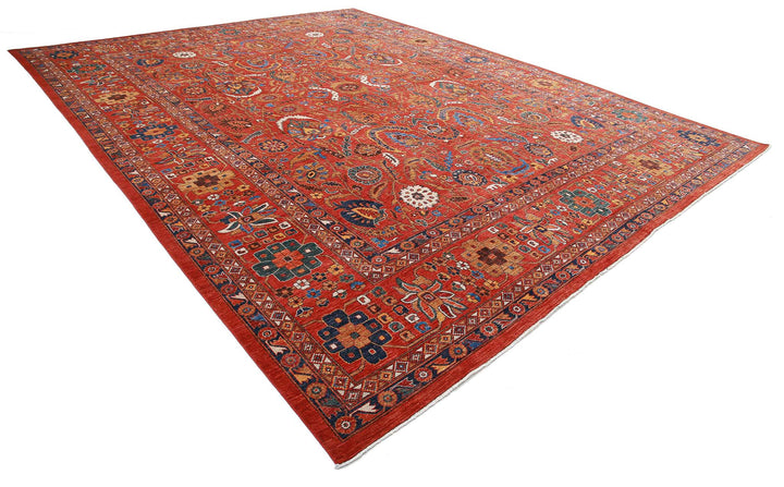 Hand Knotted Nomadic Caucasian Humna Wool Rug 13' 3" x 16' 10" - No. AT88995