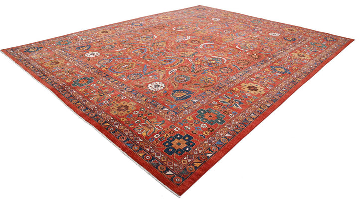 Hand Knotted Nomadic Caucasian Humna Wool Rug 13' 3" x 16' 10" - No. AT88995