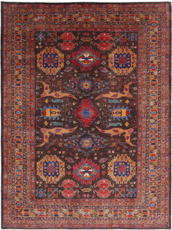 Hand Knotted Nomadic Caucasian Humna Wool Rug 10' 3" x 13' 7" - No. AT38304