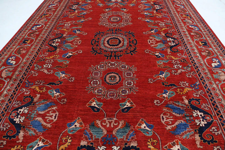Hand Knotted Nomadic Caucasian Humna Wool Rug 10' 2" x 13' 7" - No. AT95427
