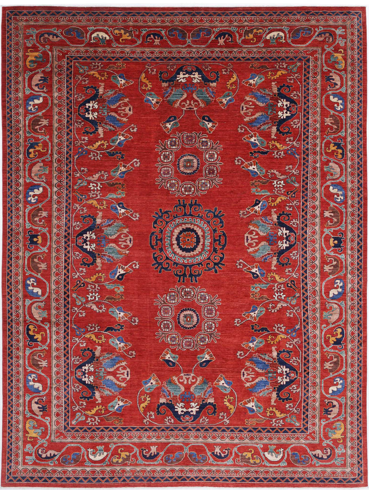 Hand Knotted Nomadic Caucasian Humna Wool Rug 10' 2" x 13' 7" - No. AT95427
