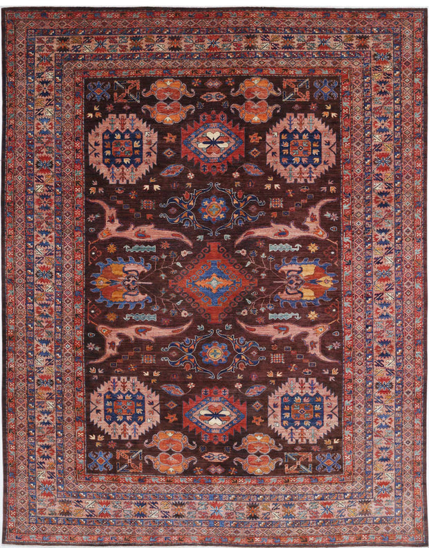 Hand Knotted Nomadic Caucasian Humna Wool Rug 10' 2" x 12' 11" - No. AT23969