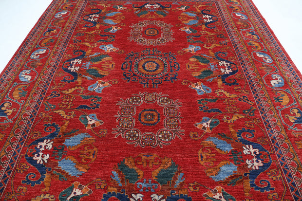 Hand Knotted Nomadic Caucasian Humna Wool Rug 9' 2" x 11' 9" - No. AT77185