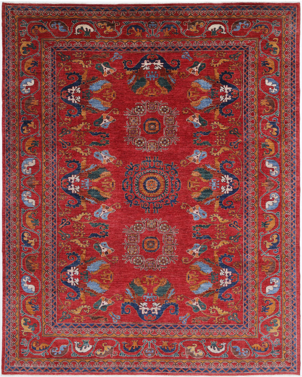 Hand Knotted Nomadic Caucasian Humna Wool Rug 9' 2" x 11' 9" - No. AT77185