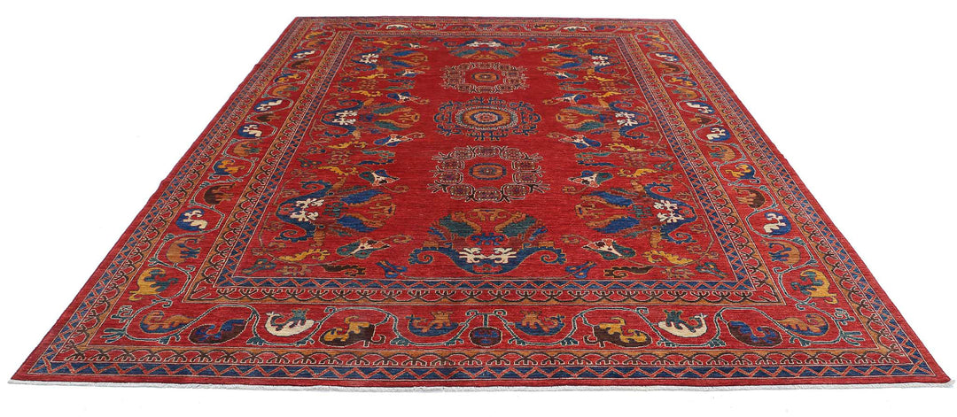 Hand Knotted Nomadic Caucasian Humna Wool Rug 9' 0" x 12' 0" - No. AT20797