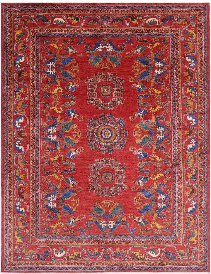 Hand Knotted Nomadic Caucasian Humna Wool Rug 9' 0" x 12' 0" - No. AT20797