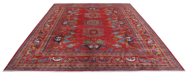 Hand Knotted Nomadic Caucasian Humna Wool Rug 9' 5" x 11' 6" - No. AT74917