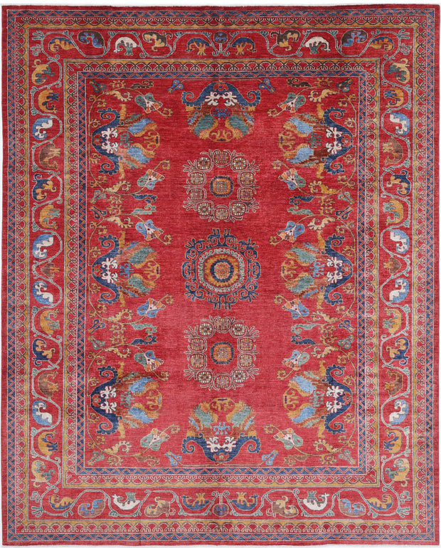 Hand Knotted Nomadic Caucasian Humna Wool Rug 9' 5" x 11' 6" - No. AT74917