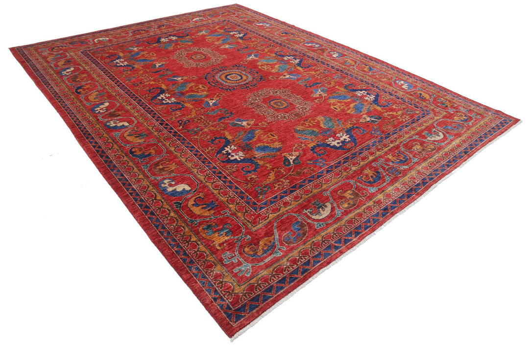 Hand Knotted Nomadic Caucasian Humna Wool Rug 8' 10" x 11' 5" - No. AT27743