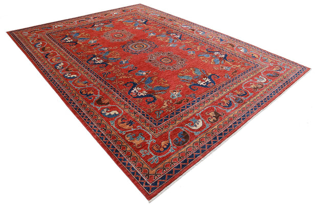 Hand Knotted Nomadic Caucasian Humna Wool Rug 9' 0" x 11' 9" - No. AT63991
