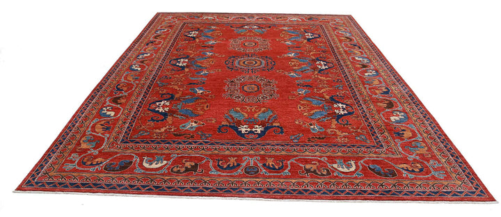 Hand Knotted Nomadic Caucasian Humna Wool Rug 9' 0" x 11' 9" - No. AT63991