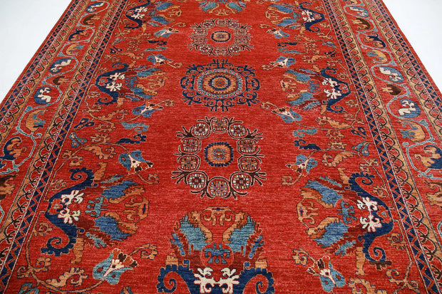 Hand Knotted Nomadic Caucasian Humna Wool Rug 9' 0" x 11' 9" - No. AT63991