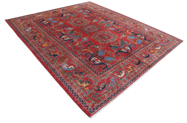 Hand Knotted Nomadic Caucasian Humna Wool Rug 8' 4" x 9' 8" - No. AT63138