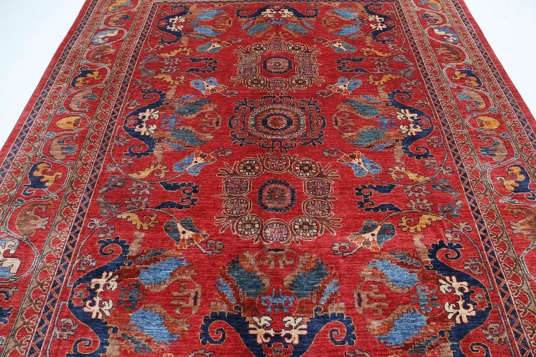 Hand Knotted Nomadic Caucasian Humna Wool Rug 8' 4" x 9' 8" - No. AT63138