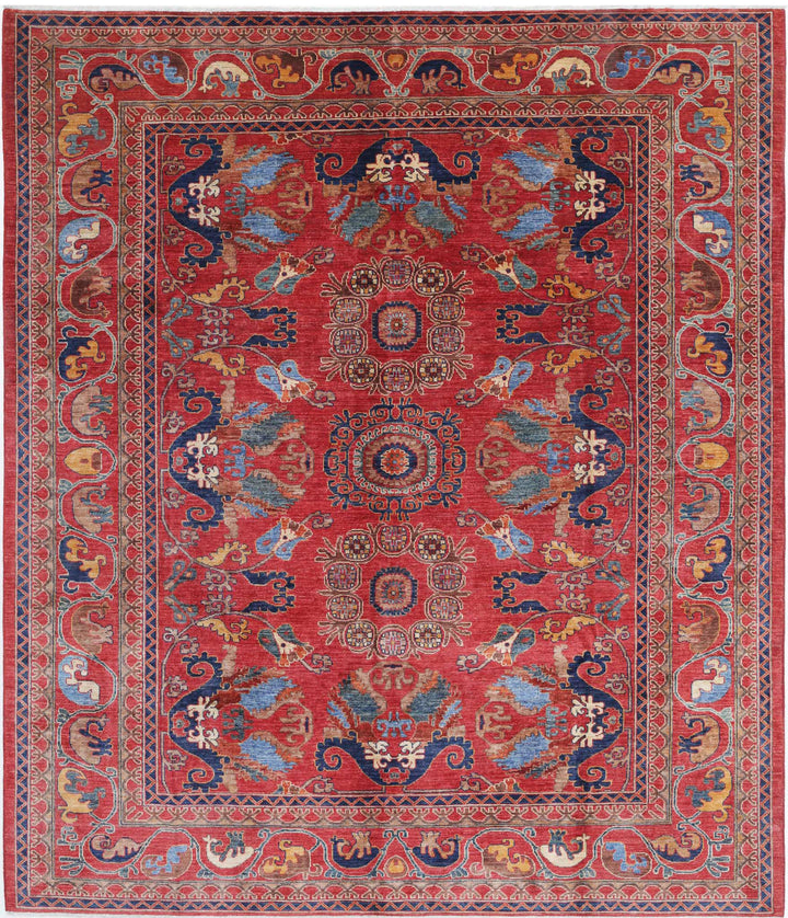 Hand Knotted Nomadic Caucasian Humna Wool Rug 8' 4" x 9' 8" - No. AT63138