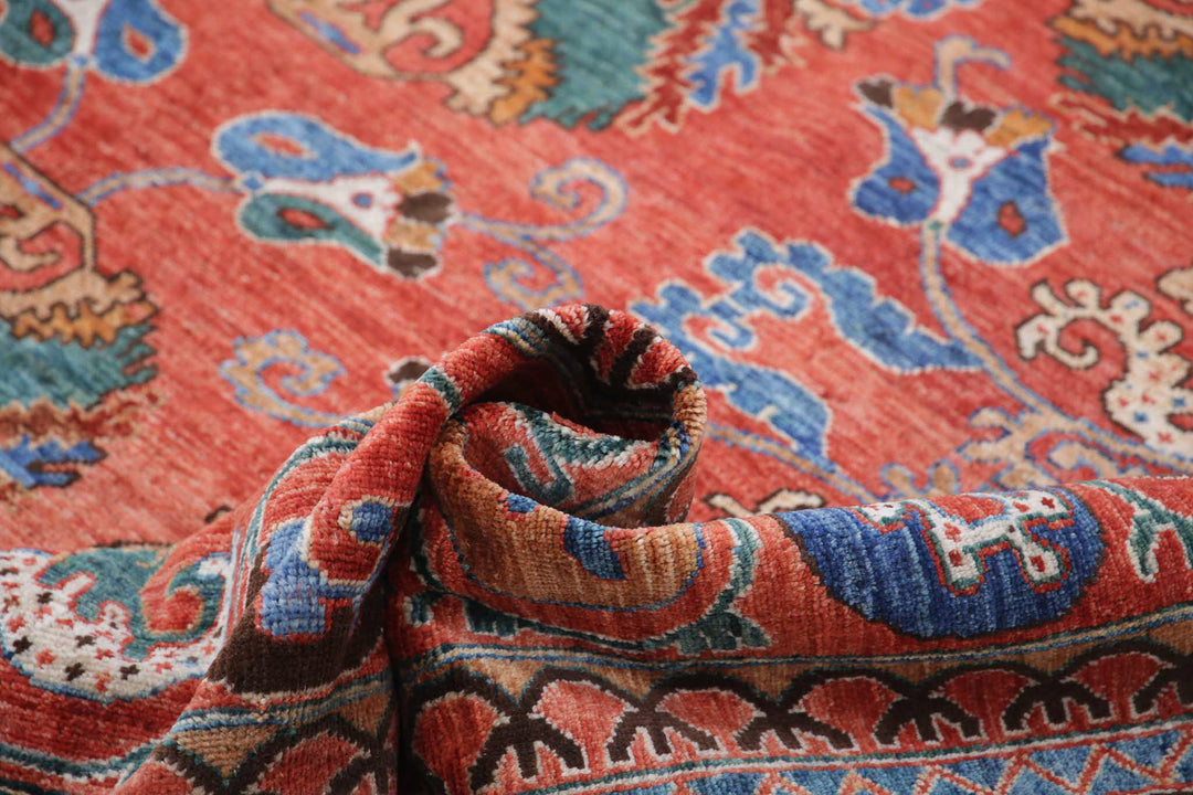 Hand Knotted Nomadic Caucasian Humna Wool Rug 8' 7" x 9' 9" - No. AT25773