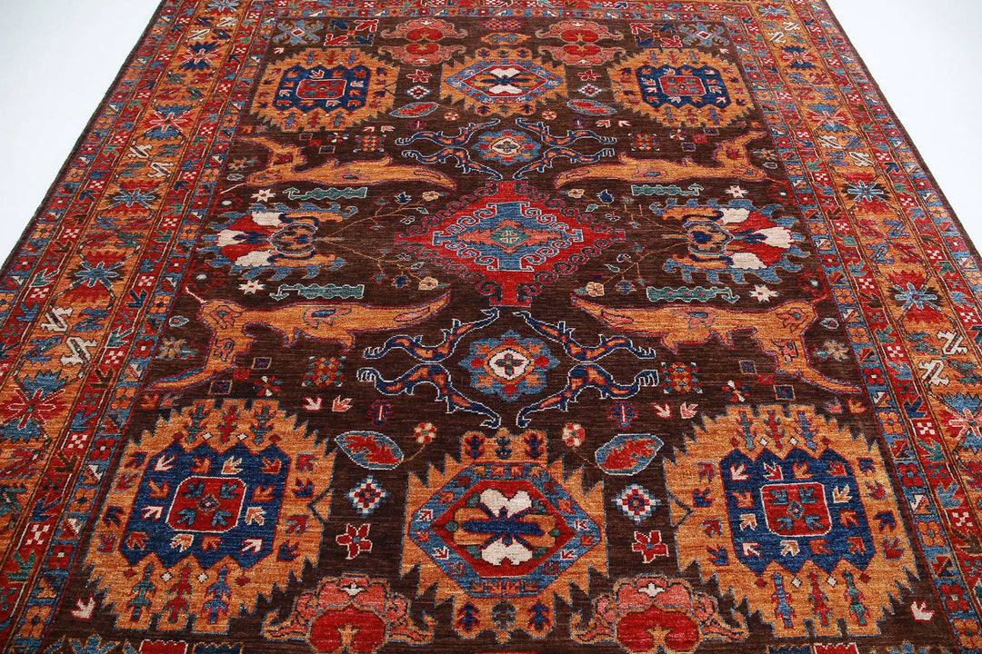 Hand Knotted Nomadic Caucasian Humna Wool Rug 8' 5" x 10' 6" - No. AT21840