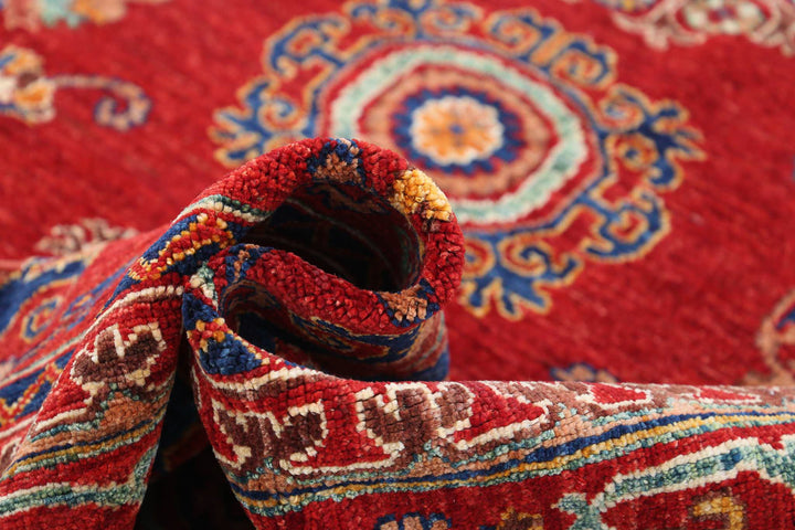 Hand Knotted Nomadic Caucasian Humna Wool Rug 5' 10" x 7' 4" - No. AT44417