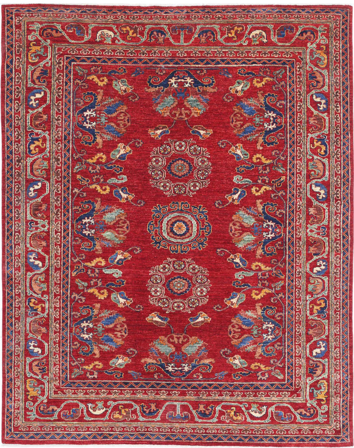 Hand Knotted Nomadic Caucasian Humna Wool Rug 5' 10" x 7' 4" - No. AT44417