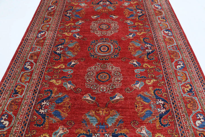 Hand Knotted Nomadic Caucasian Humna Wool Rug 5' 10" x 9' 1" - No. AT38853