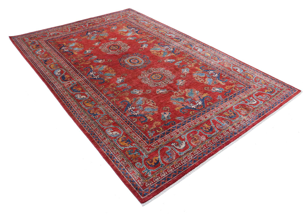 Hand Knotted Nomadic Caucasian Humna Wool Rug 5' 11" x 8' 10" - No. AT72505