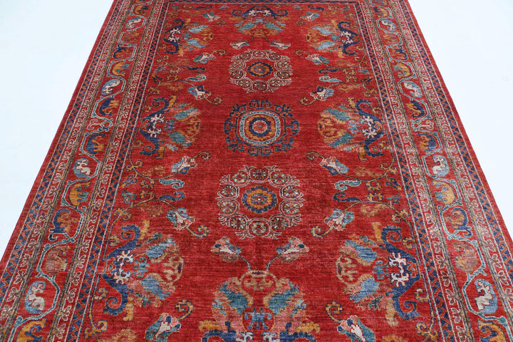 Hand Knotted Nomadic Caucasian Humna Wool Rug 5' 11" x 8' 10" - No. AT72505