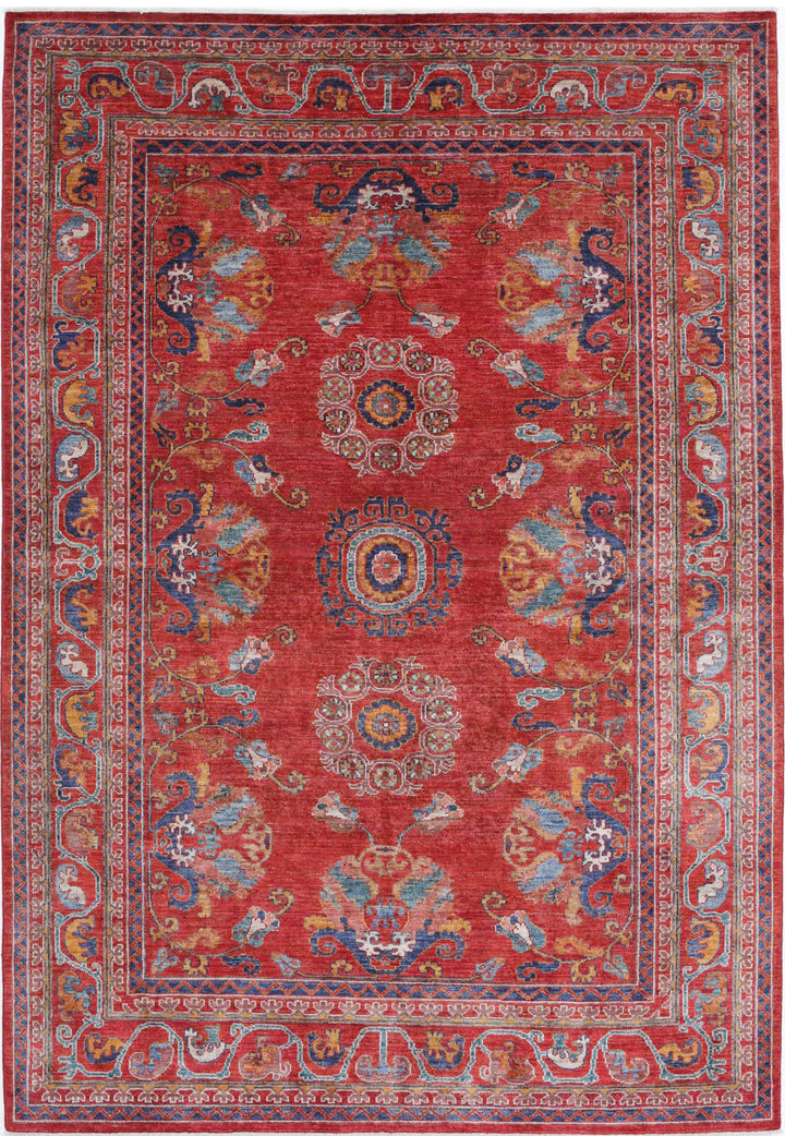 Hand Knotted Nomadic Caucasian Humna Wool Rug 5' 11" x 8' 10" - No. AT72505