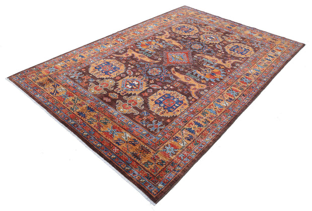 Hand Knotted Nomadic Caucasian Humna Wool Rug 6' 0" x 8' 10" - No. AT97116