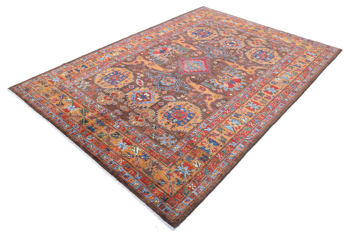 Hand Knotted Nomadic Caucasian Humna Wool Rug 6' 0" x 8' 7" - No. AT37587
