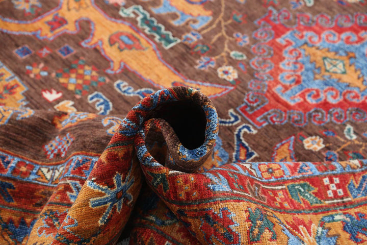 Hand Knotted Nomadic Caucasian Humna Wool Rug 6' 0" x 8' 7" - No. AT37587