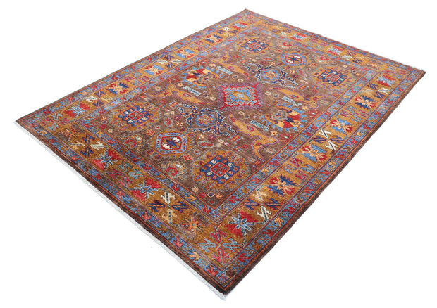 Hand Knotted Nomadic Caucasian Humna Wool Rug 4' 11" x 6' 9" - No. AT44317