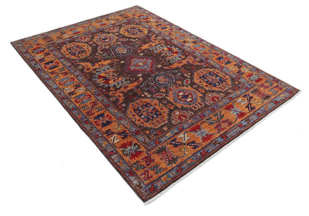 Hand Knotted Nomadic Caucasian Humna Wool Rug 5' 0" x 6' 10" - No. AT17971
