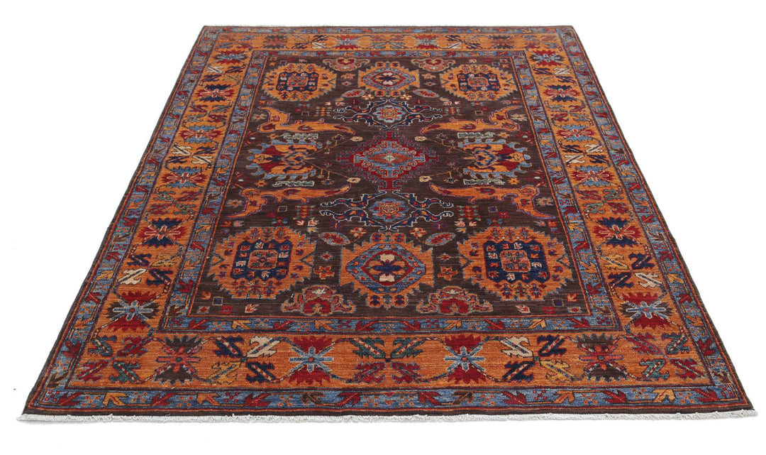 Hand Knotted Nomadic Caucasian Humna Wool Rug 5' 0" x 6' 10" - No. AT17971