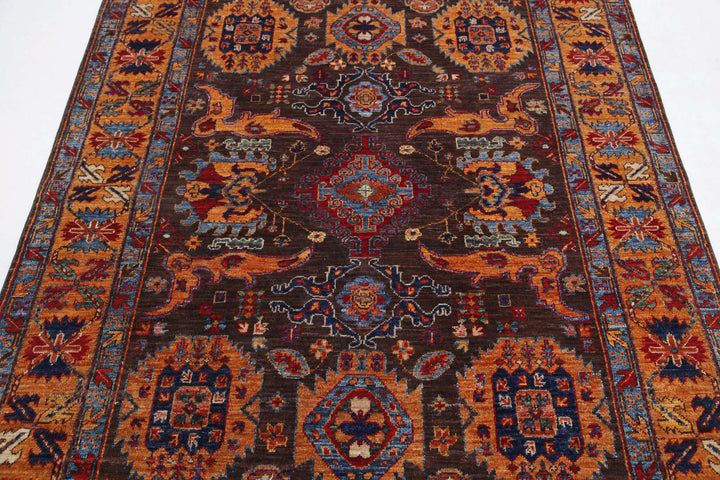Hand Knotted Nomadic Caucasian Humna Wool Rug 5' 0" x 6' 10" - No. AT17971