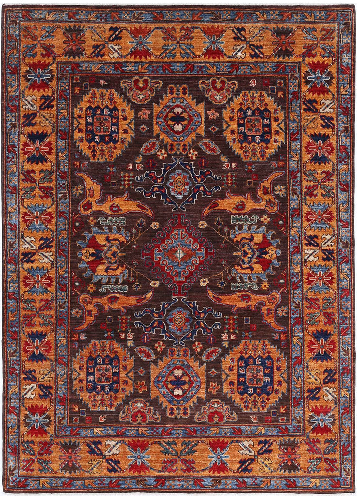 Hand Knotted Nomadic Caucasian Humna Wool Rug 5' 0" x 6' 10" - No. AT17971