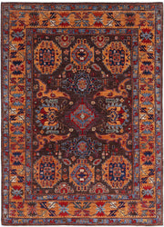 Hand Knotted Nomadic Caucasian Humna Wool Rug 5' 0" x 6' 10" - No. AT17971