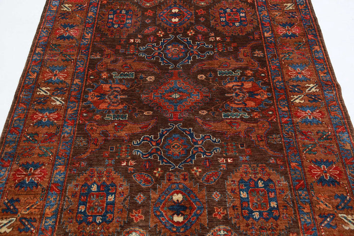 Hand Knotted Nomadic Caucasian Humna Wool Rug 5' 1" x 6' 4" - No. AT15336