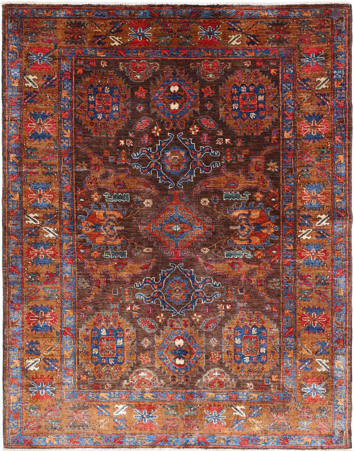 Hand Knotted Nomadic Caucasian Humna Wool Rug 5' 1" x 6' 4" - No. AT15336