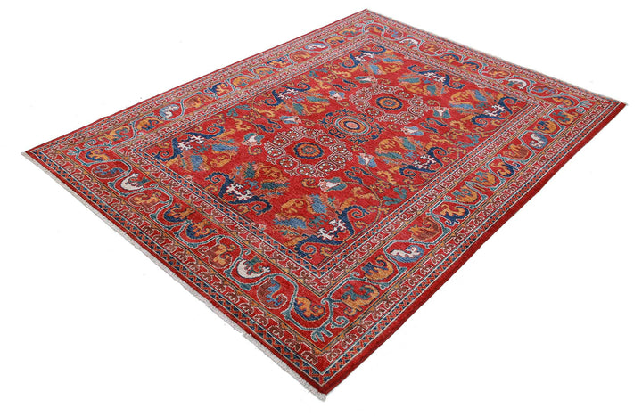 Hand Knotted Nomadic Caucasian Humna Wool Rug 5' 2" x 6' 11" - No. AT16666