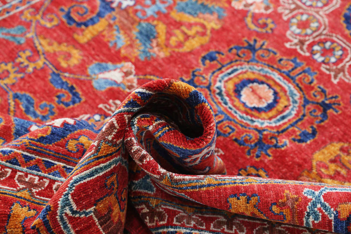 Hand Knotted Nomadic Caucasian Humna Wool Rug 5' 0" x 7' 1" - No. AT55113