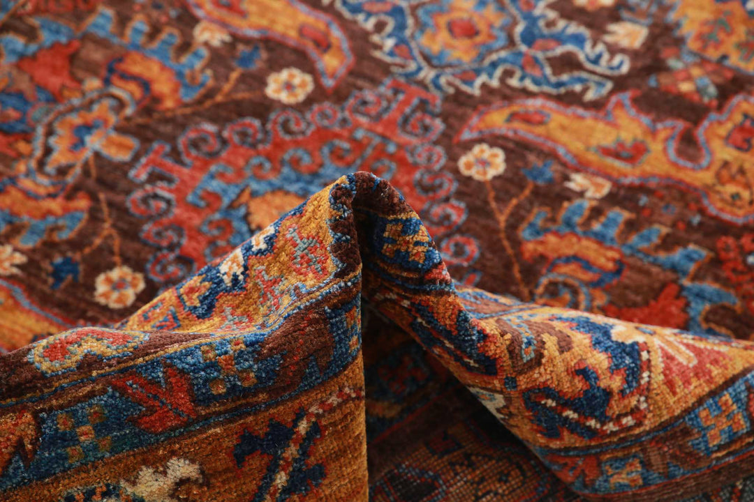 Hand Knotted Nomadic Caucasian Humna Wool Rug 4' 0" x 5' 9" - No. AT26655