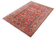Hand Knotted Nomadic Caucasian Humna Wool Rug 4' 1" x 5' 10" - No. AT81693